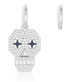 APM Asymmetric Silver Pop Skeletal Earrings