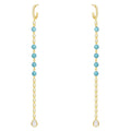 APM Leaves long earrings with turquoise beads