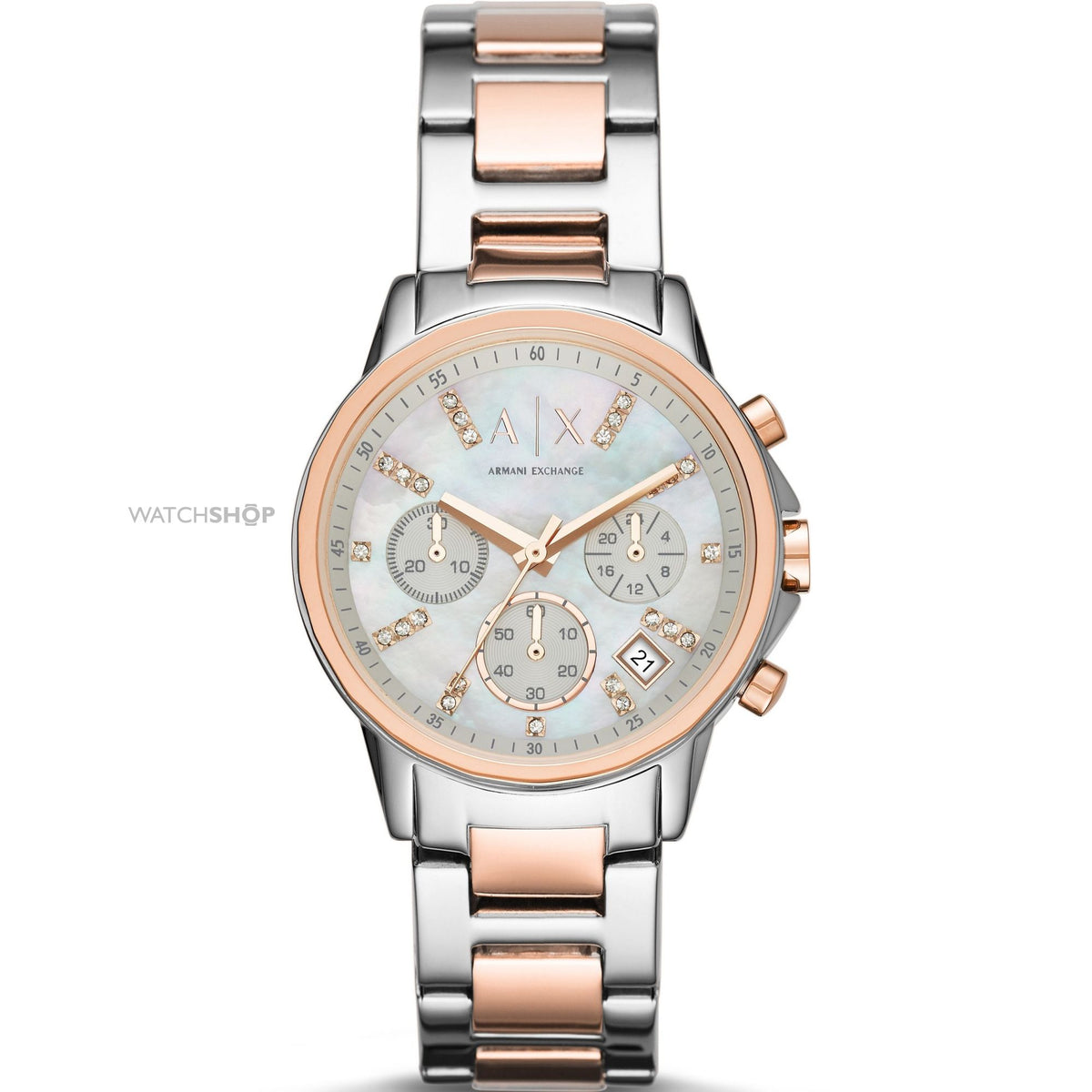 Armani Exchange Women's Lady Banks Analog Display Quartz Silver Watch