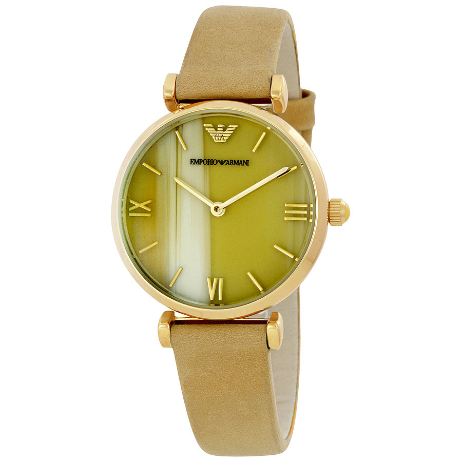 Emporio Armani Women's 'Gianni T-Bar' Quartz Stainless Steel And Leather Automatic Watch