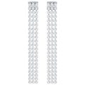 Swarovski Fit Long Pierced Earrings, White, Palladium Plating