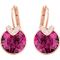 Swarovski bella v pierced earrings, fuchsia rose gold plating