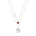 Swarovski Crystal Wishes Heart Pendant Set, Red, Mixed Plating