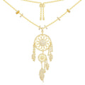 APM Yellow Silver Dream Catcher Necklace