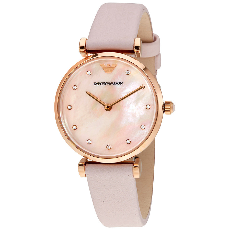 Emporio Armani Retro Pink Mother of Pearl Dial Ladies Watch