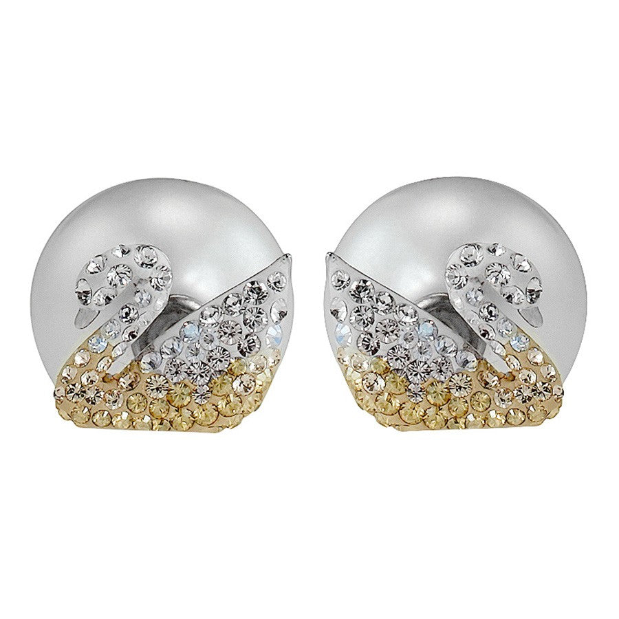 Swarovski Iconic Swan Pierced Earrings, Large, Multi-Colored, Rhodium Plating