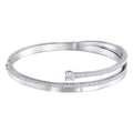 Swarovski Fresh Bangle, White, Rhodium Plating