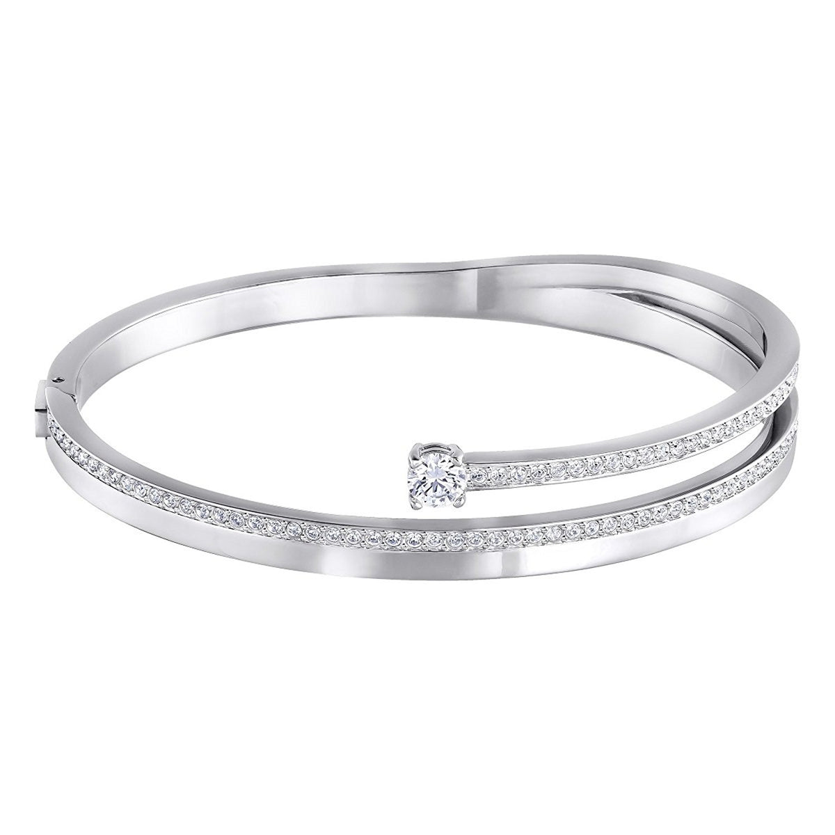 Swarovski Fresh Bangle, White, Rhodium Plating