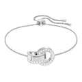 Swarovski Hollow Bracelet, White, Rhodium Plating