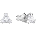 Swarovski Attract Triangle Stud Pierced Earrings, White, Rhodium Plating