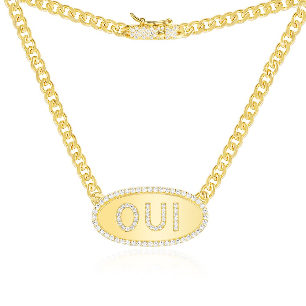 APM Yellow Silver Oui Chain Necklace