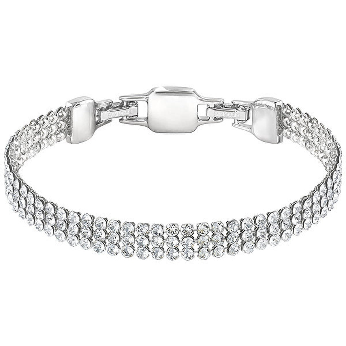 Swarovski Clim Bracelet, White, Rhodium Plating