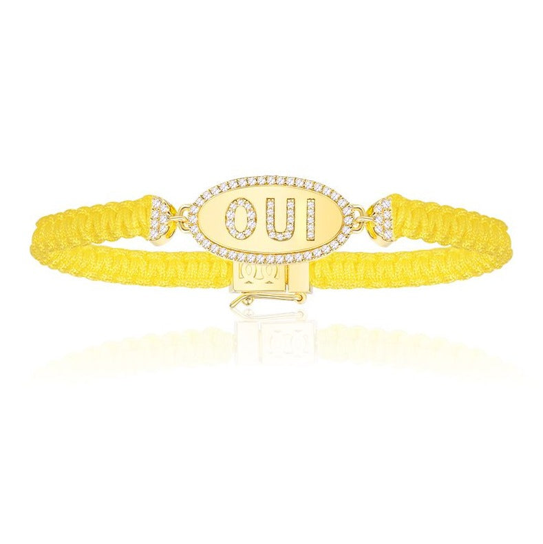 APM Golden Yellow Silver Oui Macramé Bracelet