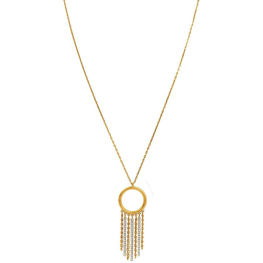Swarovski Lyrebird Circle Necklace, White, Mixed Plating