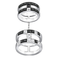 Swarovski V&R Frozen Crystals Ring Db Jet Pds 5Sp