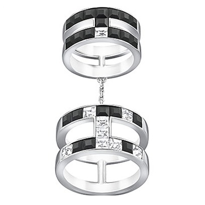 Swarovski V&R Frozen Crystals Ring Db Jet Pds 5Sp