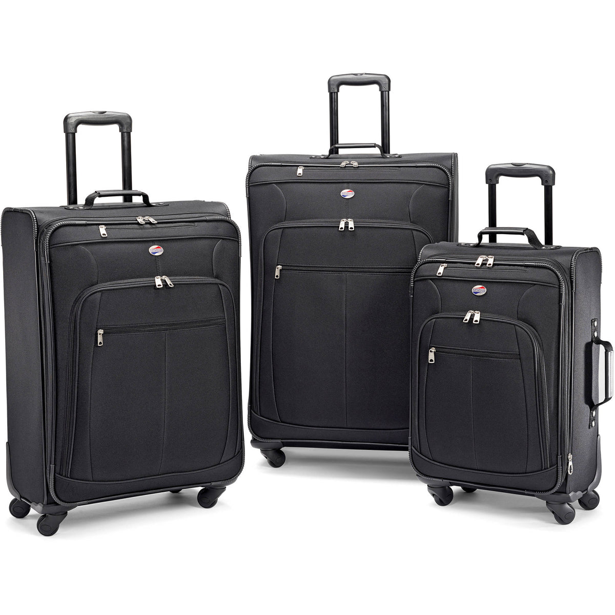American Tourister Pop Plus 3 Piece Nested Spinner Luggage Set Black 64590-1041