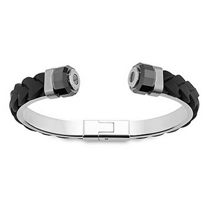Swarovski Revolution Cuff Leather Black