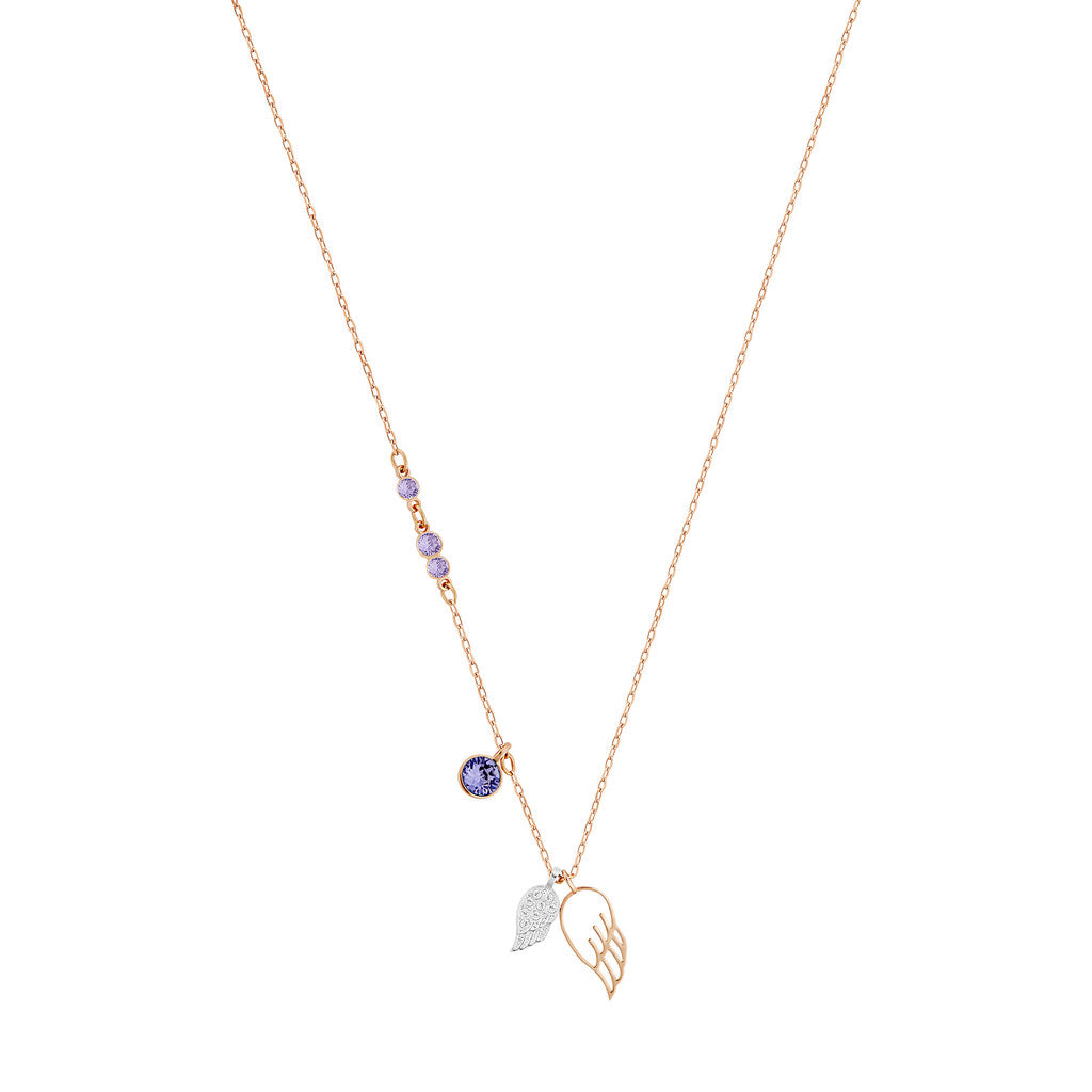 Swarovski Duo Wing Pendant, Violet, Mixed Plating