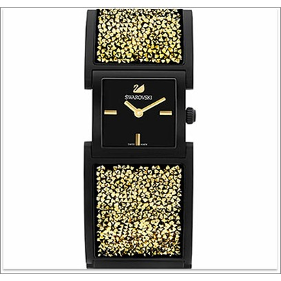Swarovski Crystalline Bangle Blk Lt Gold