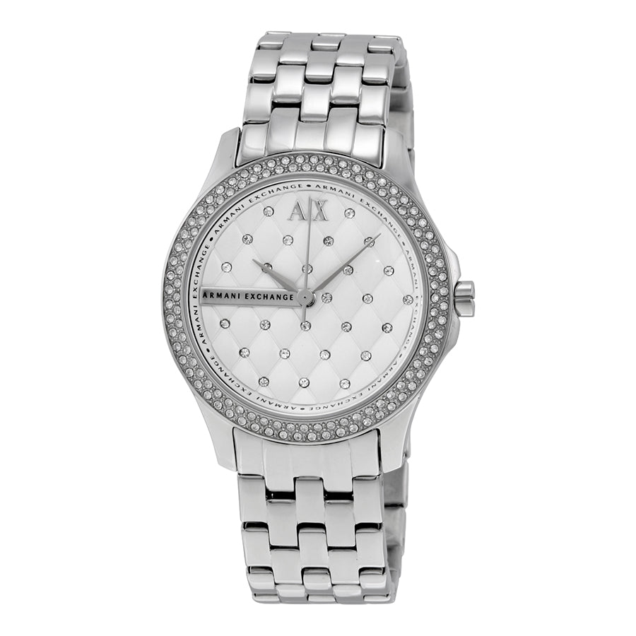 Armani Exchange Lady Hamilton Silver Quilted Dial Steel Ladies Watch