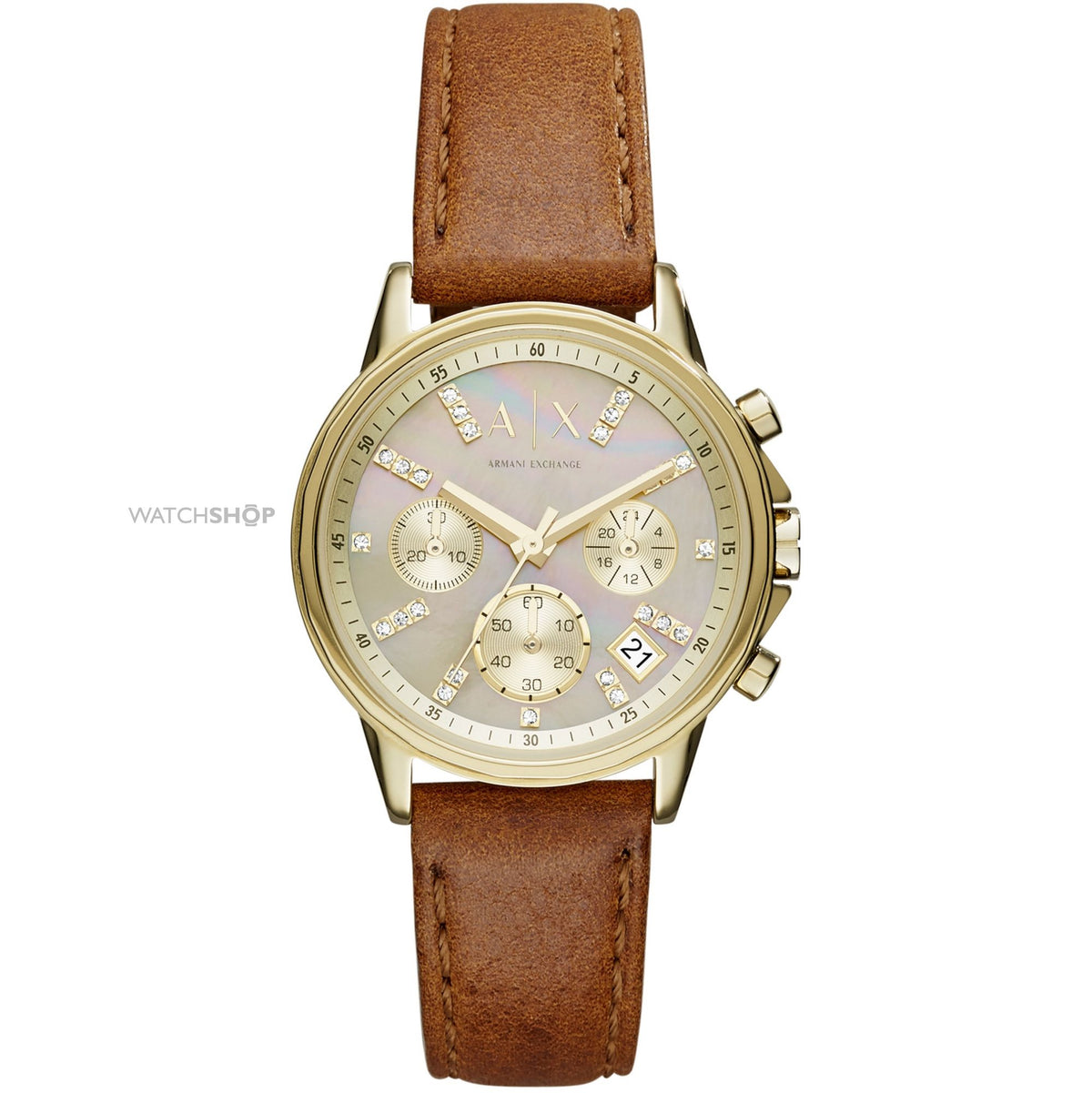 Armani Exchange Women's 'Active' Quartz Stainless Steel And Leather Automatic Watch