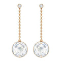 Swarovski Globe Pierced Earrings, White, Rose Gold Plating