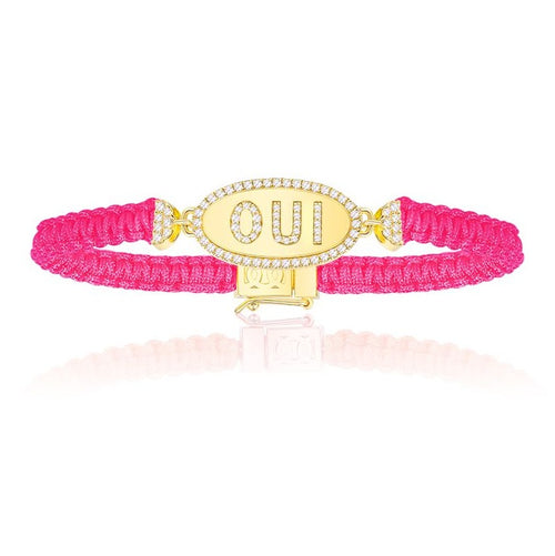 APM Golden Yellow Silver Oui Macramé Bracelet