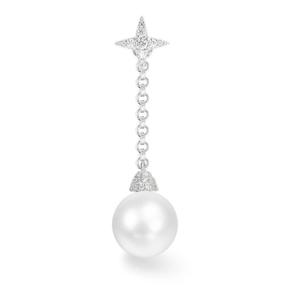 APM Mono Silver Festival Dropping Earring With Pearl