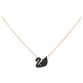 Swarovski Iconic Swan Pendant, Small, Black, Rose Gold