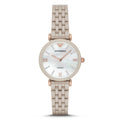 Emporio Armani Retro White Mother of Pearl Dial Ladies Watch