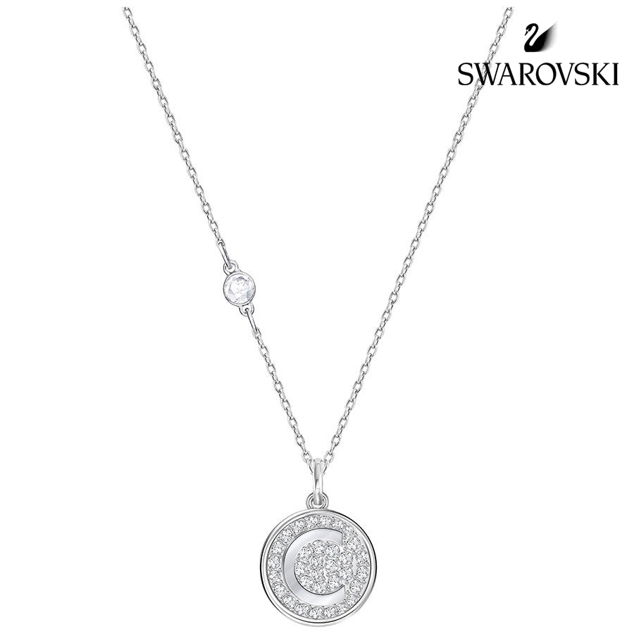 Swarovski Letter Y Pendant, White, Rhodium Plating