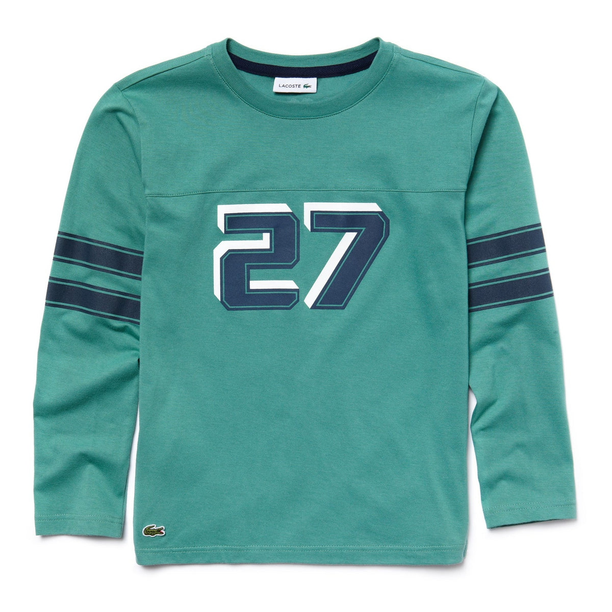 Lacoste Crew Neck T-Shirt in striped jersey