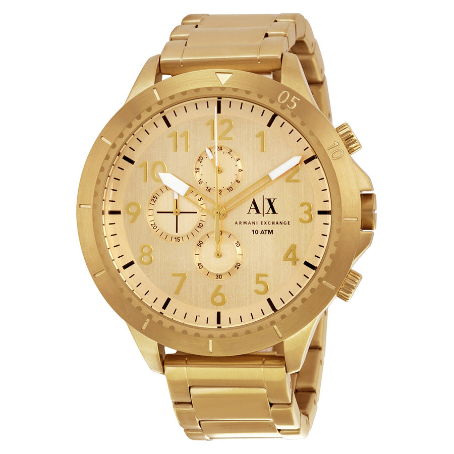 Armani Exchange Romulous Chronograph Gold Dial Gold Watch