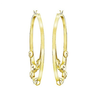 Swarovski Gaze Pierced Earrings Hoop