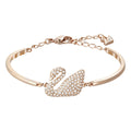 Swarovski Swan Bangle, White, Rose Gold Plating