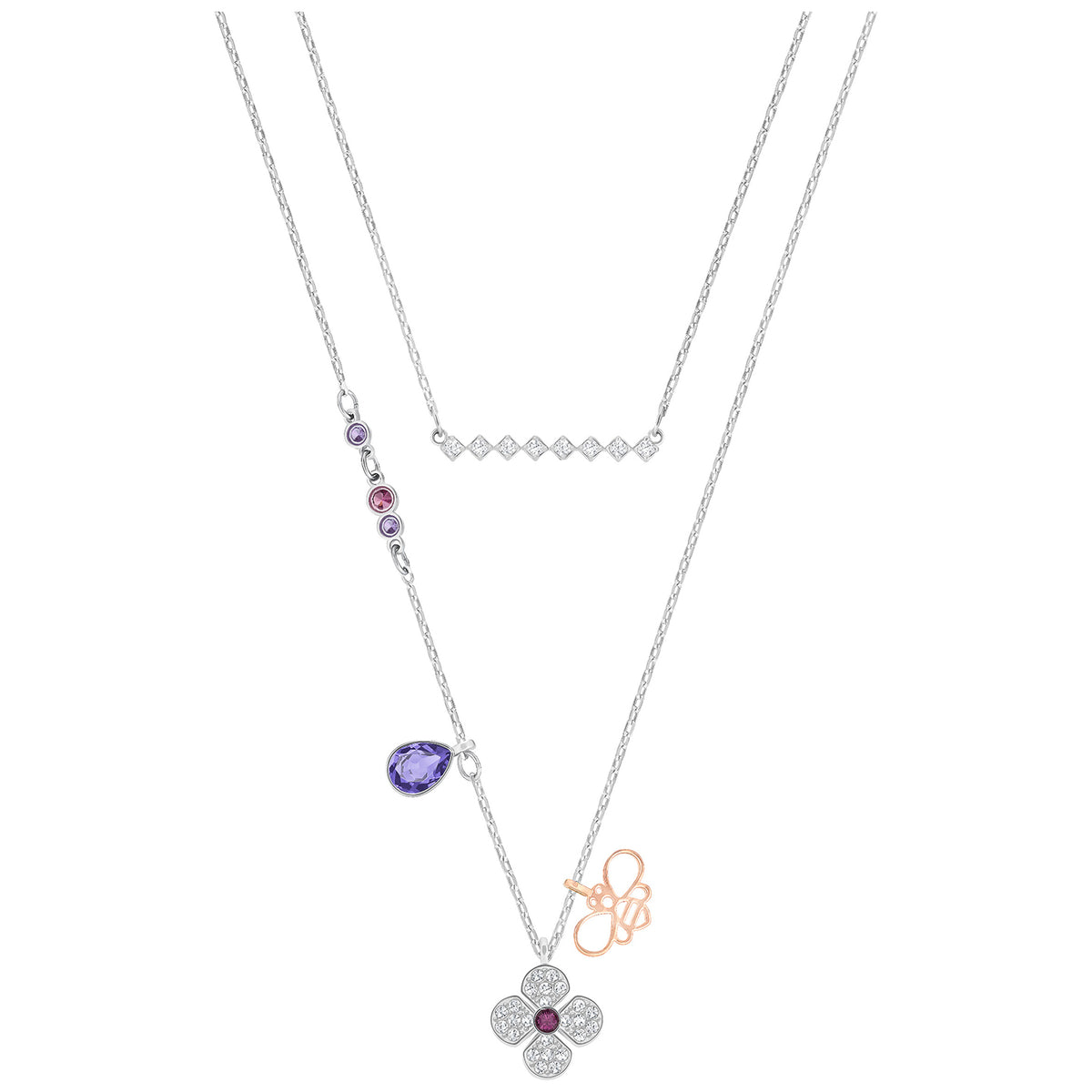 Swarovski Glowing Necklace Clover Set, Versatile