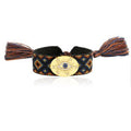 APM Yellow Silver Pop Lucky Eye Macramé Bracelet