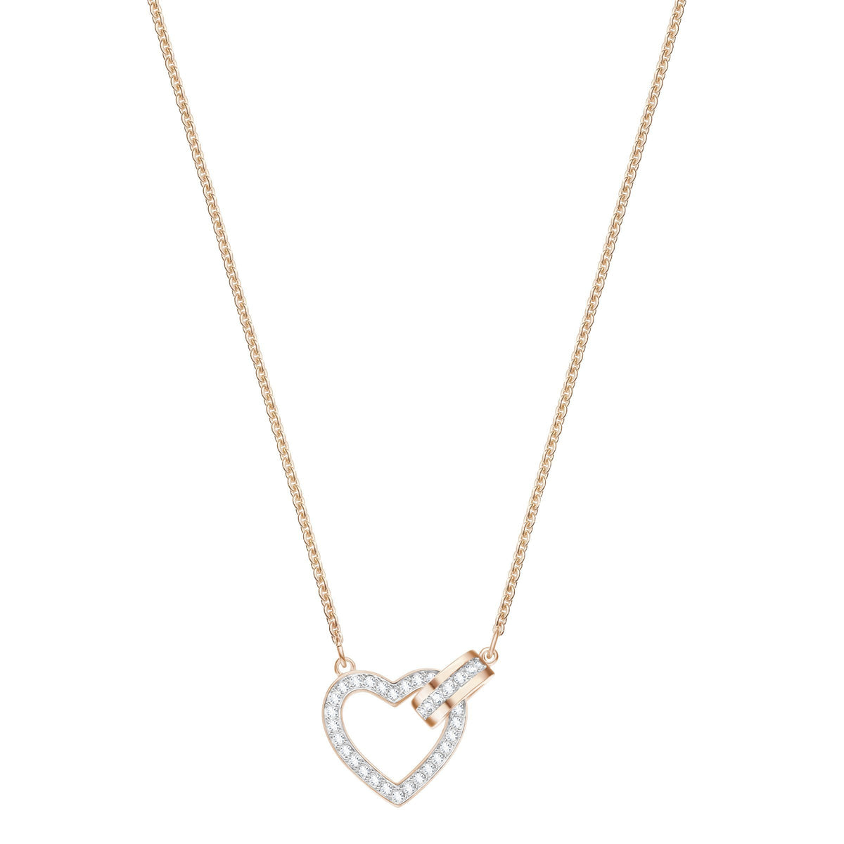 Swarovski Lovely Necklace, White, Rose Gold Plating