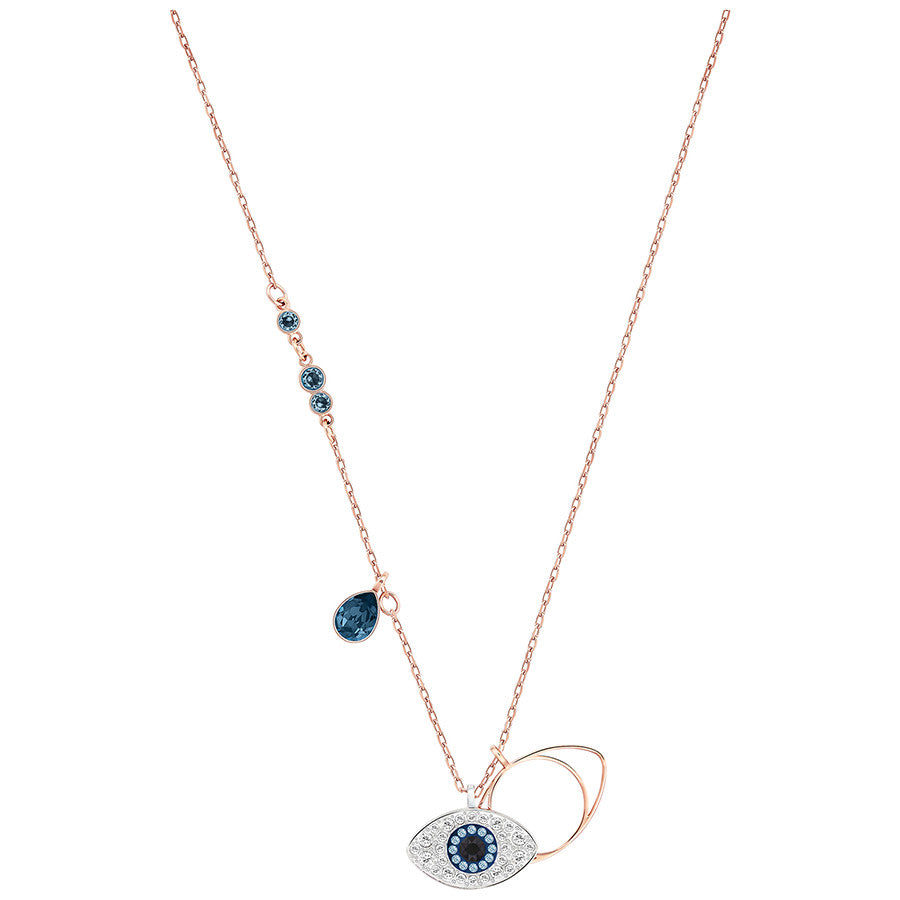 Swarovski Duo Evil Eye Pendant, Blue, Mixed Plating