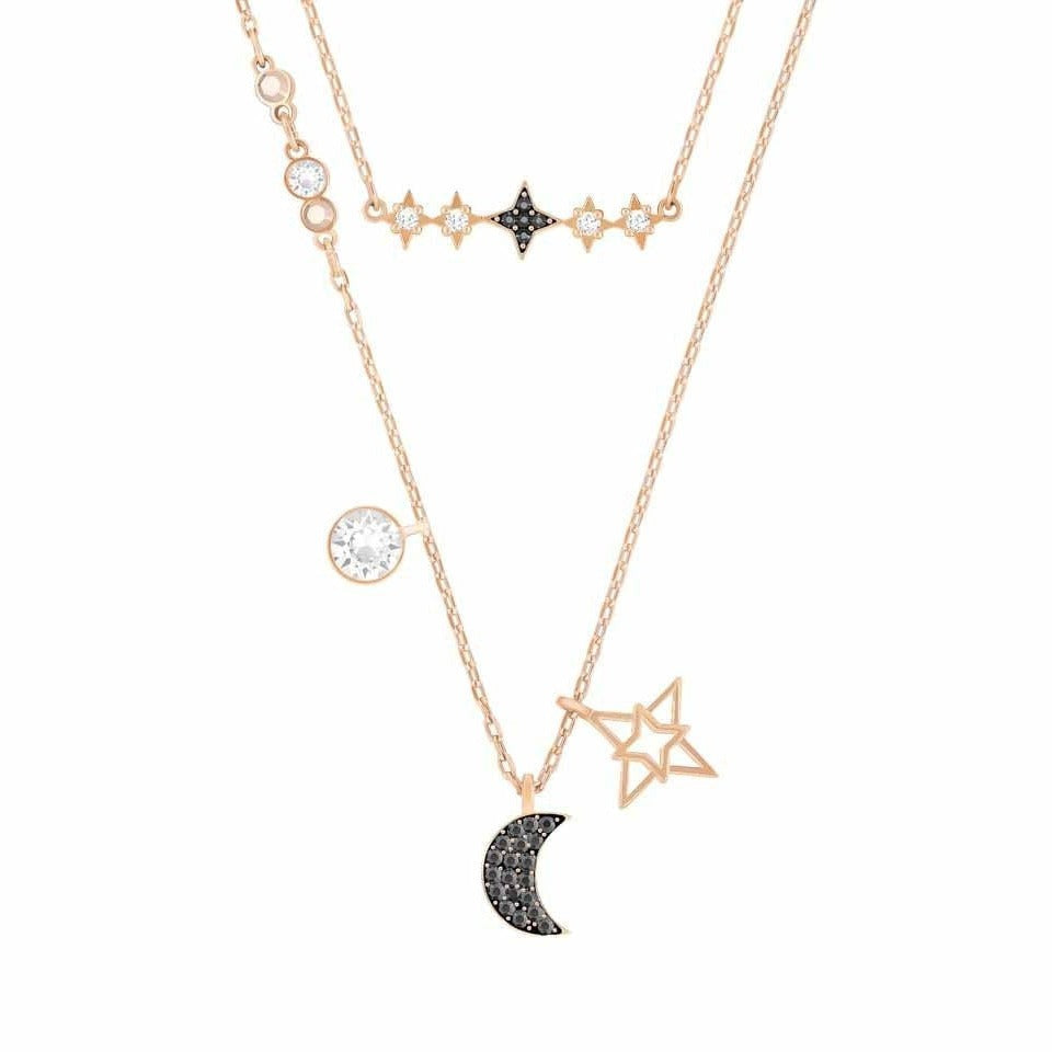 Swarovski Glowing Moon Necklace Set, Multi-Colored, Mixed Plating