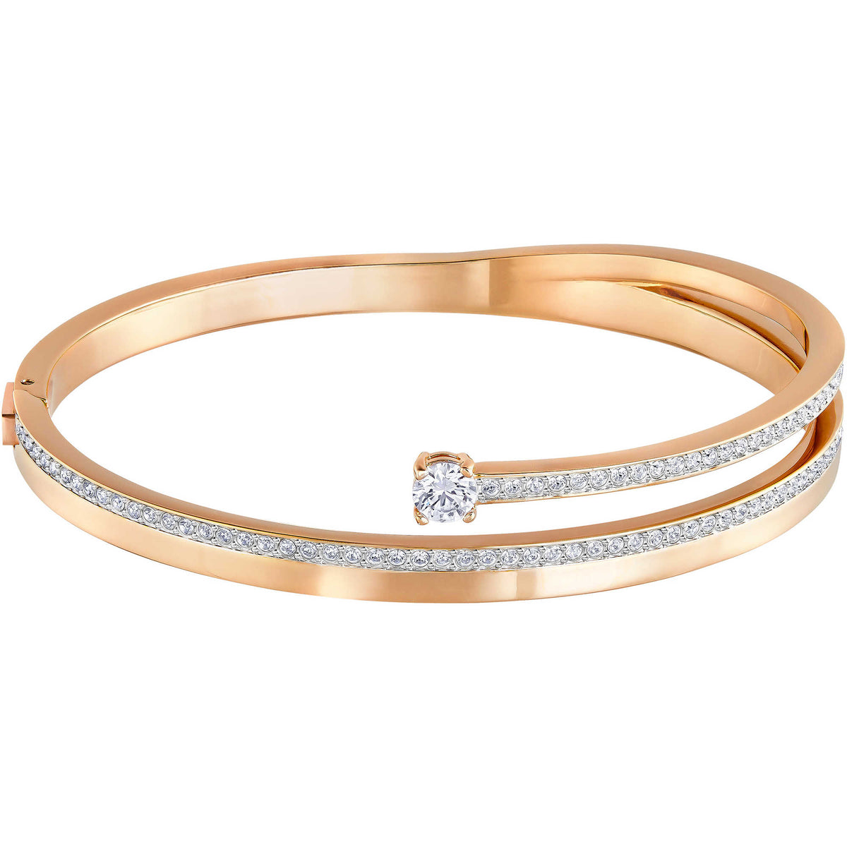 Swarovski Fresh Bangle, White, Rose Gold Plating