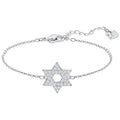Swarovski Star Of David Bracelet, White, Rhodium Plating