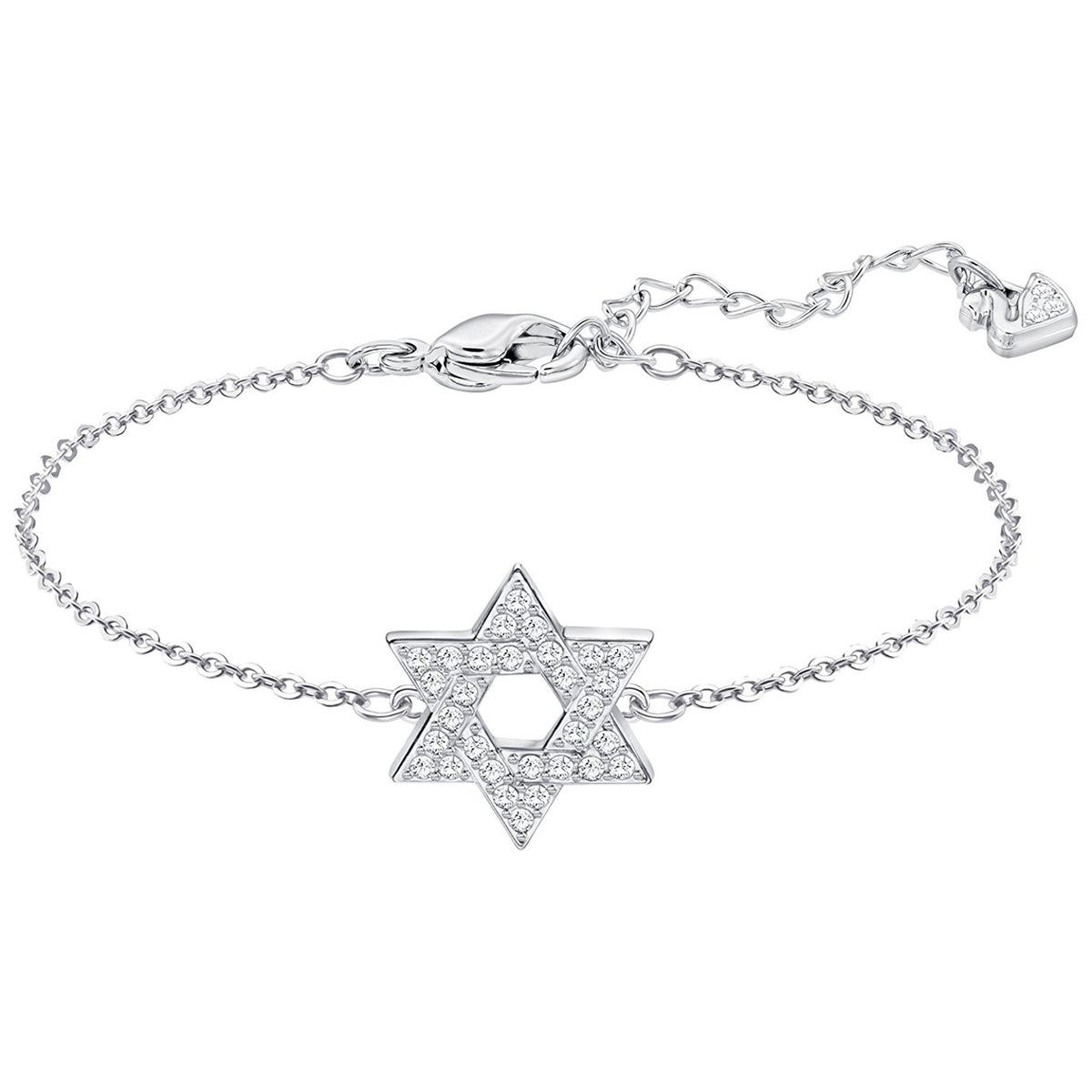 Swarovski Star Of David Bracelet, White, Rhodium Plating