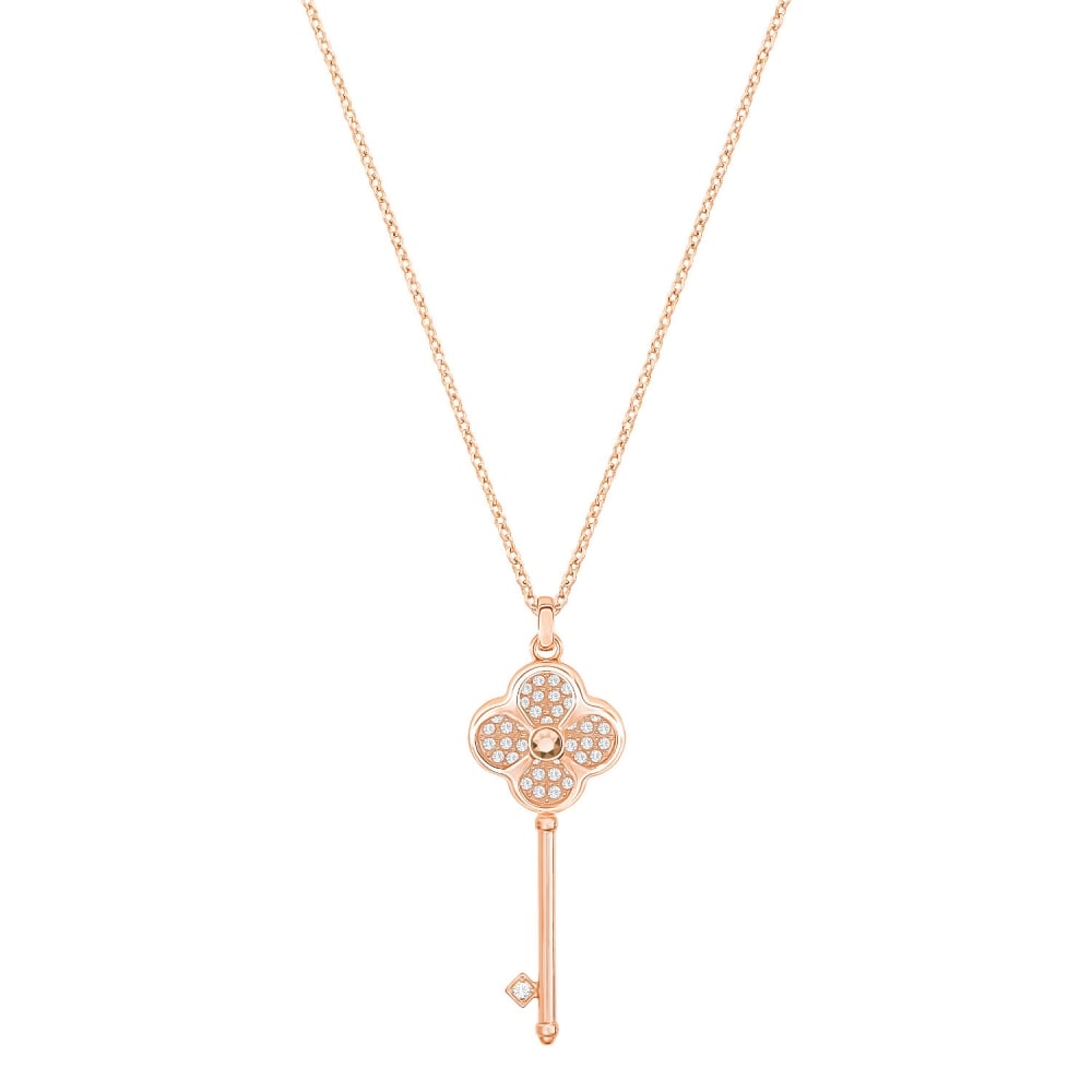 Swarovski Hall Key Pendant, Multi-Colored, Rose Gold Plating