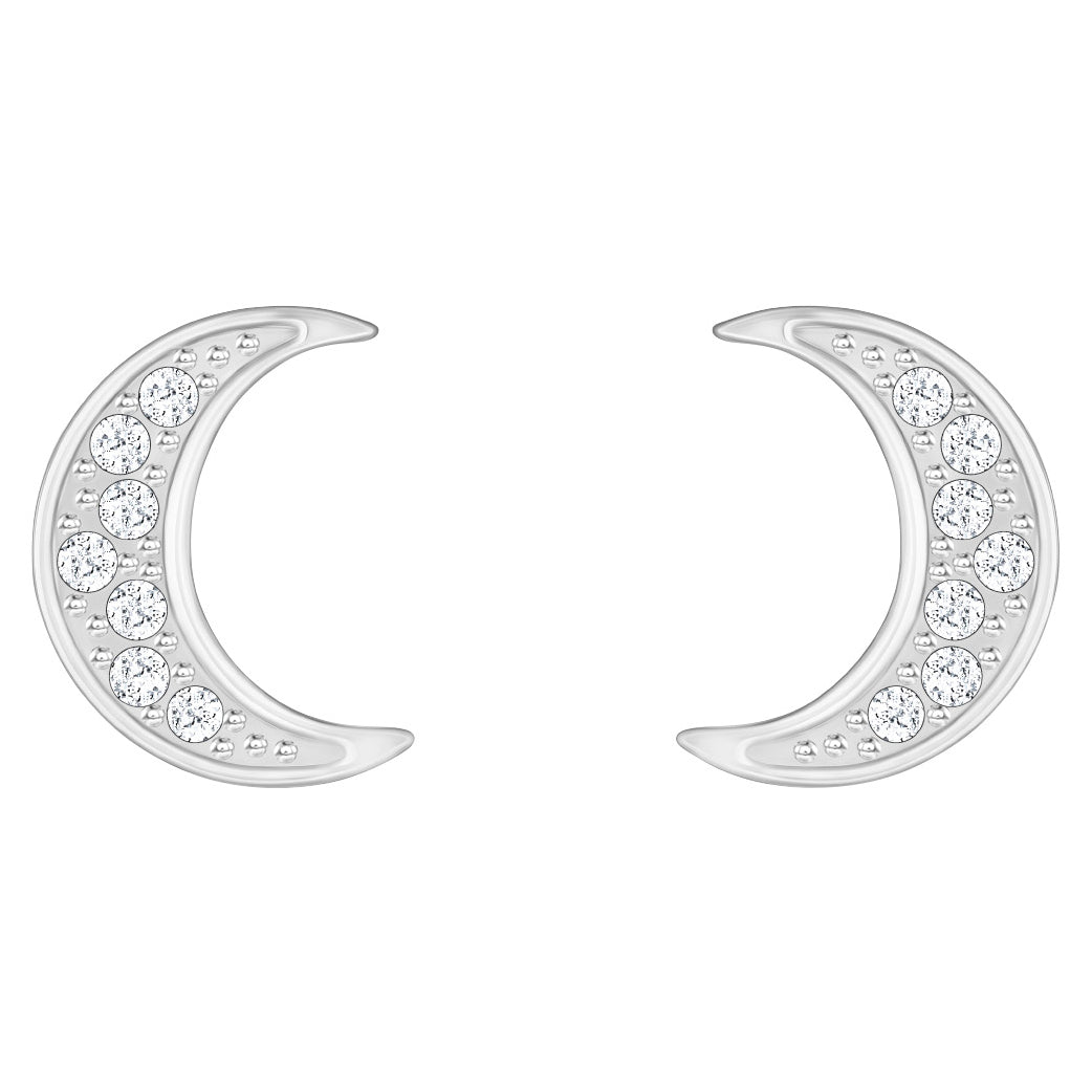 Swarovski Crystal Wishes Moon Pierced Earrings