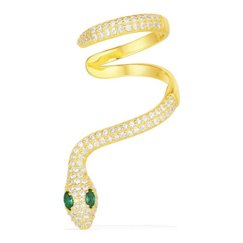 APM Mono Yellow Silver Serpentine Statement Earcuff