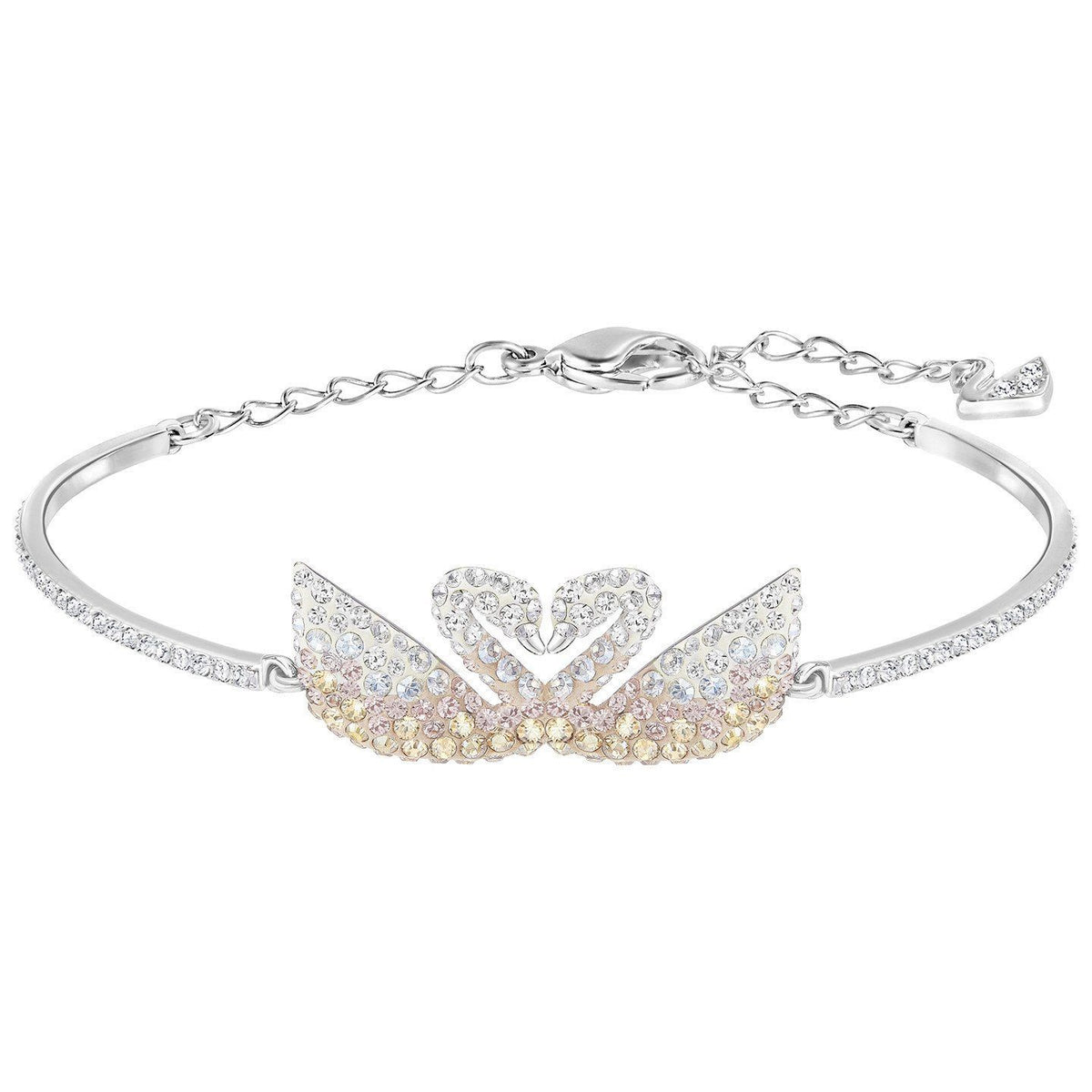 Swarovski Iconic Swan Bangle, Multi-Colored, Rhodium Plating