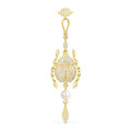 APM Yellow Silver Mono Scarab Earring With Pearl
