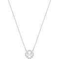 Swarovski Sparkling Dance Flower Necklace, White, Rhodium Plating
